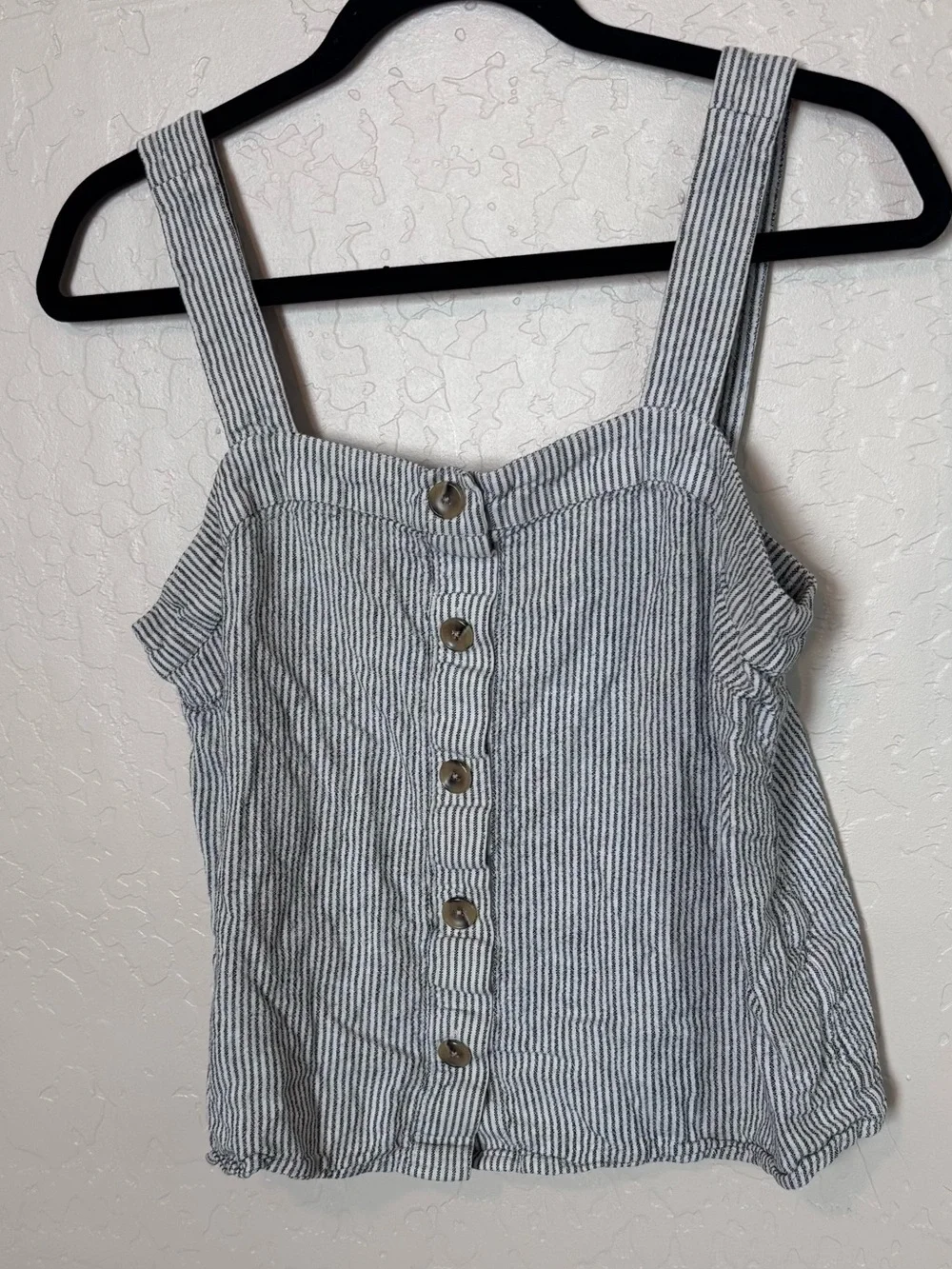 J.Crew Linen Blend Striped Button Front Tank Top Women’s Size Small